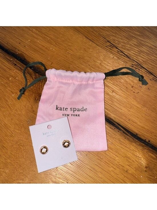 kate spade Jewelry - Kate Spade New York Clear And Gold Studded Sparkly Earrings NWT